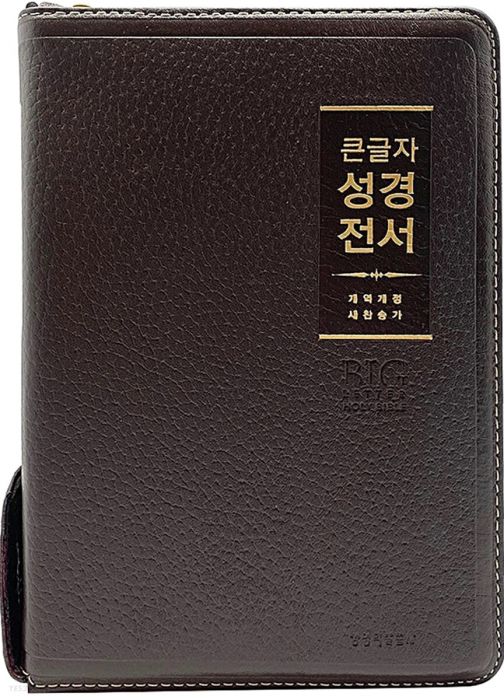 개역개정큰글자성경전서NKR72WBU(중/합색/지퍼/천연우피)-다크브라운+